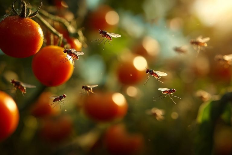 Moucheron sur tomate