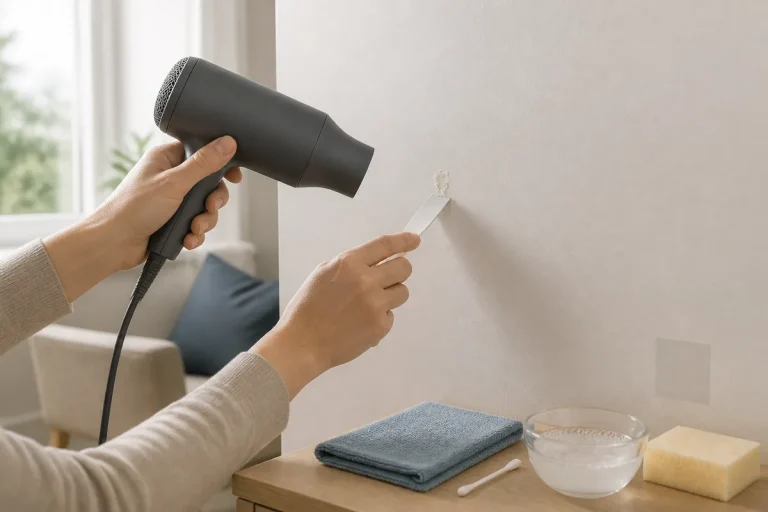 Enlever de la colle sur un mur peint sans abîmer la peinture