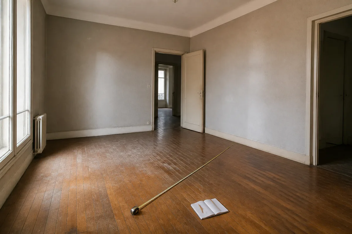 Mesure de la surface des murs d’une pièce avant le calcul de la quantité de peinture